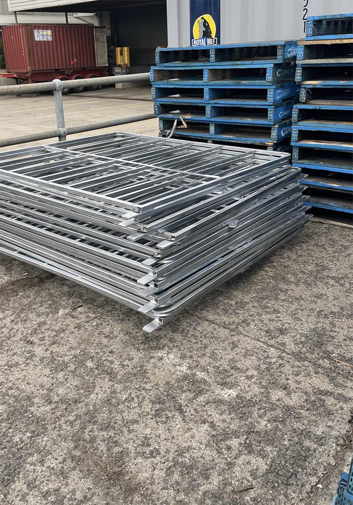 Galvanised steel truck gates ready to install
